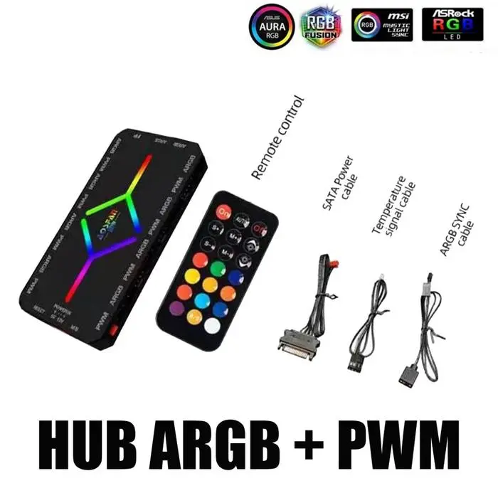 CONTROLLER ARGB ET PWM SPEED FAN JUNGLE LEOPARD 9 PORTS 5V 3PIN BLACK